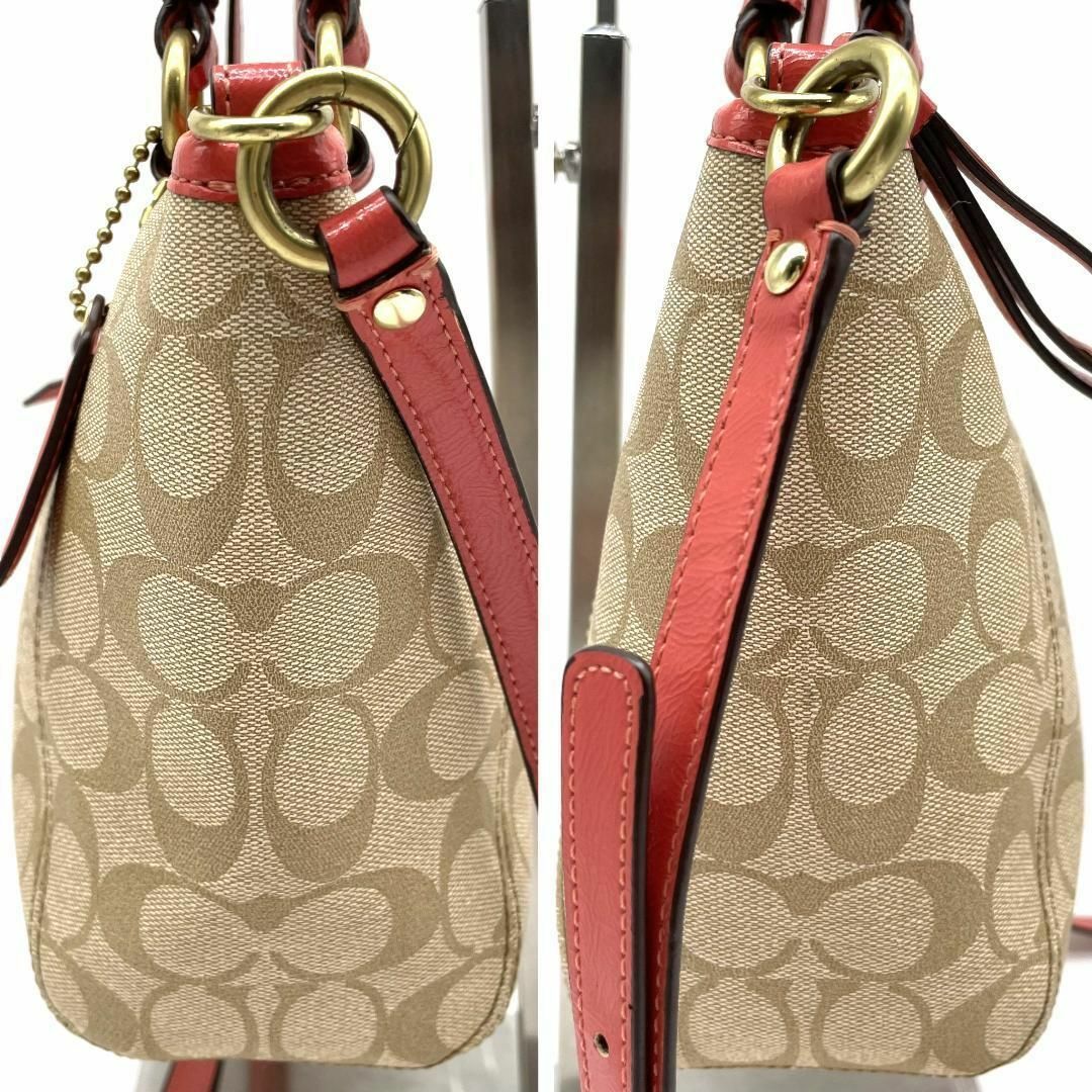 COACH - 【良品】コーチ PVC 2way ショルダーバッグ ベージュ COACH - 【良品】コーチ PVC 2way ショルダーバッグ ベージュ