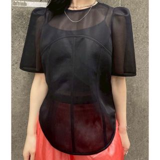 Ameri VINTAGE - 【新品未使用】SHEER CARDBOARD PUFF SHOULDER Ameri VINTAGE - 【新品未使用】SHEER CARDBOARD PUFF SHOULDER
