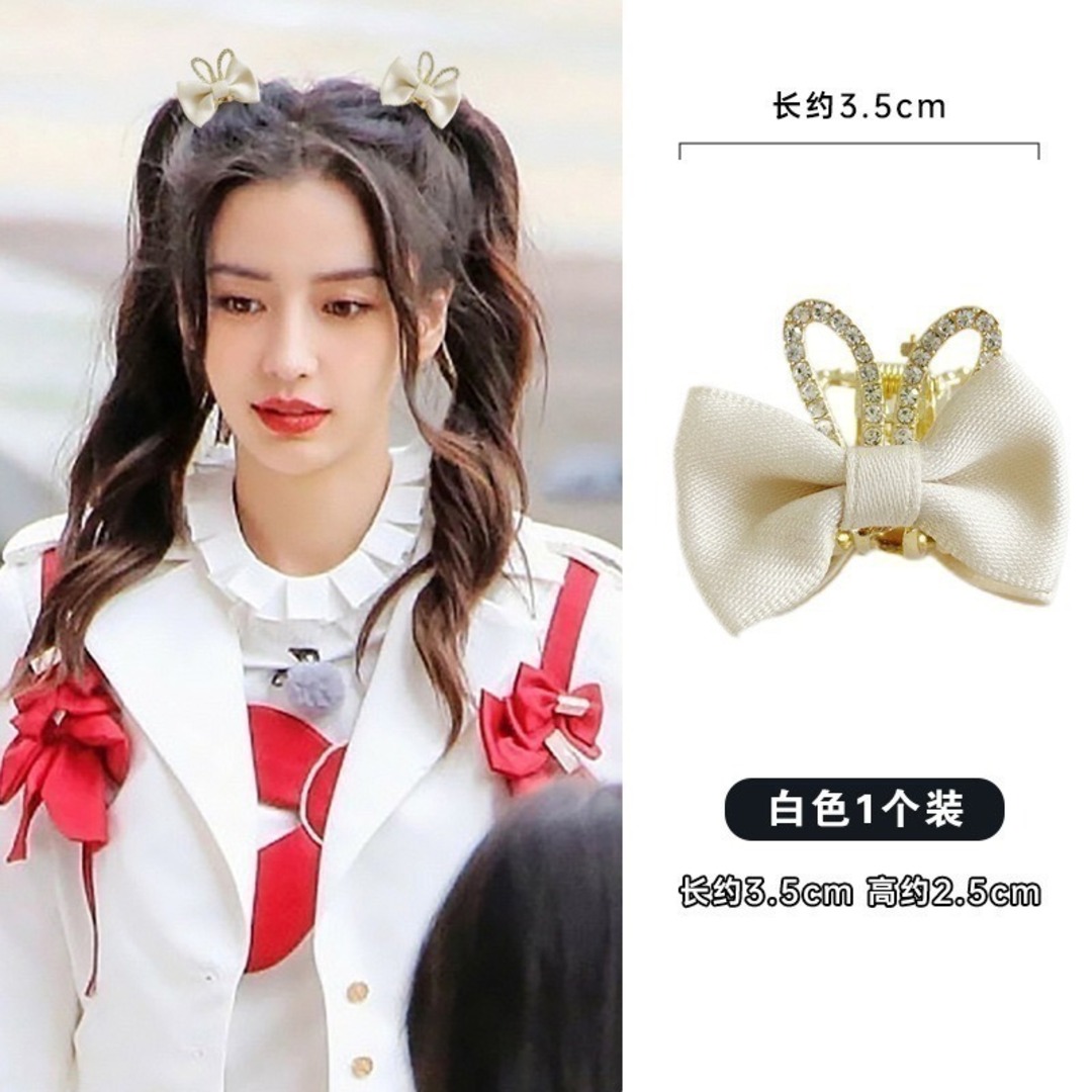 リボン うさぎ みみ上品 おしゃれ ホワイト ヘアクリップ リボン うさぎ みみ上品 おしゃれ ホワイト ヘアクリップ