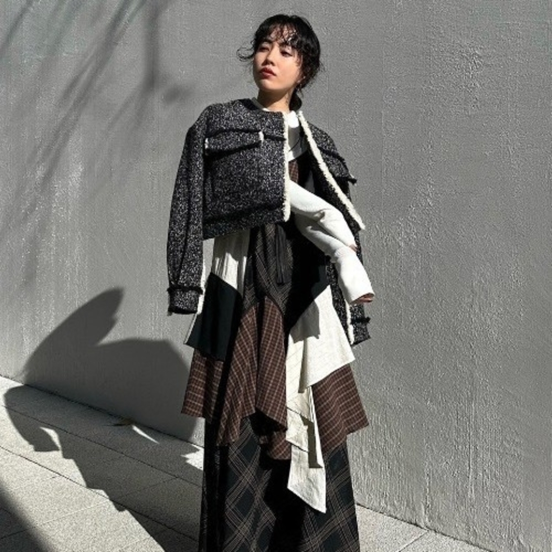 Ameri VINTAGE - Ameri🌟OTONA MUSE FRINGE TWEEDショート Ameri VINTAGE - Ameri🌟OTONA MUSE FRINGE TWEEDショート