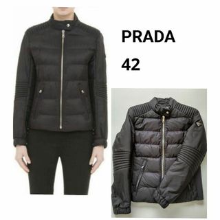 PRADA - 美品 プラダ ダウンジャケット 三角ロゴ ブラック PRADA - 美品 プラダ ダウンジャケット 三角ロゴ ブラック