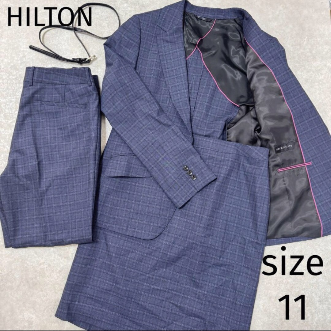 HILTON TIME - HILTON ヒルトン 3点セット パンツスーツ HILTON TIME - HILTON ヒルトン 3点セット パンツスーツ
