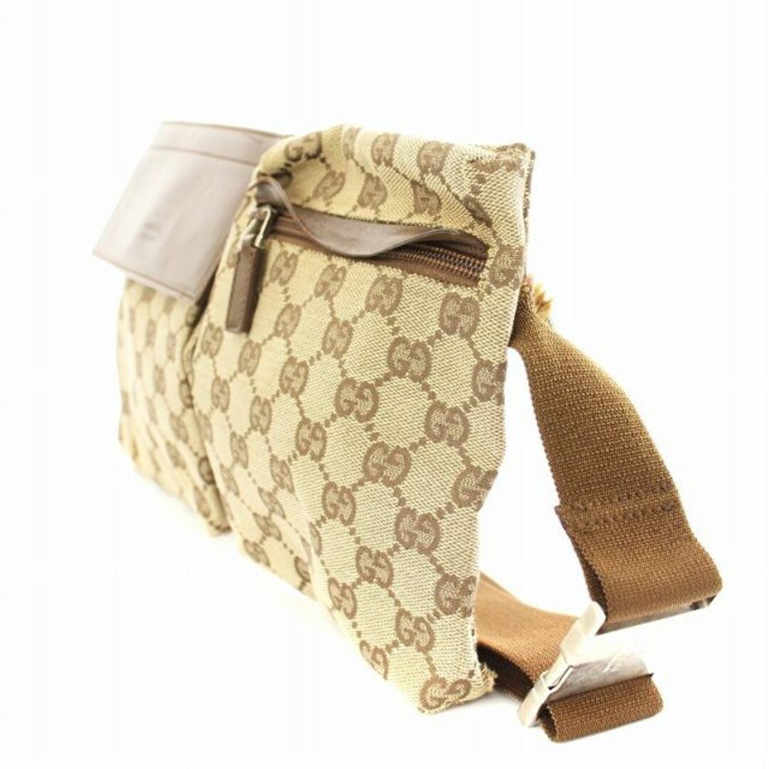GUCCI - グッチ 28566 GGキャンバス レザー ボディバッグ GUCCI - グッチ 28566 GGキャンバス レザー ボディバッグ