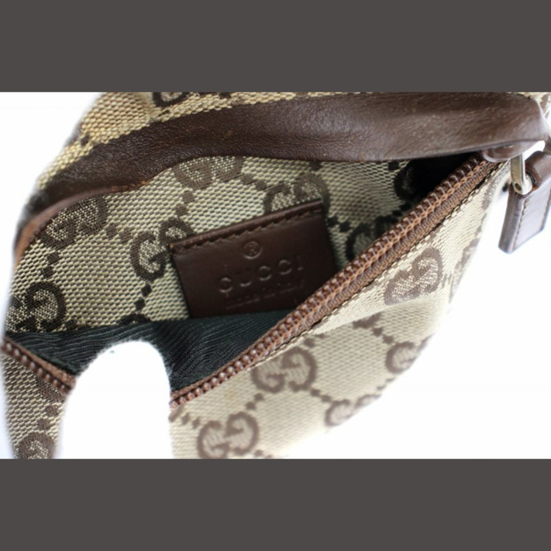 GUCCI - グッチ 28566 GGキャンバス レザー ボディバッグ GUCCI - グッチ 28566 GGキャンバス レザー ボディバッグ