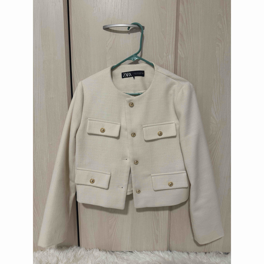 ZARA - ZARA フラップ クロップドジャケットの通販 by |ザラ ZARA - ZARA フラップ クロップドジャケットの通販 by |ザラ