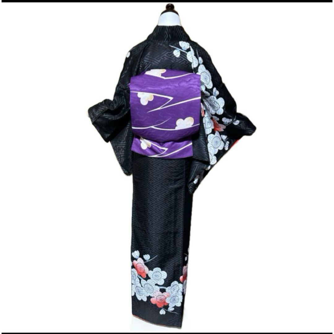 洗える訪問着フルセット4点 美品着物+正絹帯+帯締め+帯揚げの 洗える訪問着フルセット4点 美品着物+正絹帯+帯締め+帯揚げの
