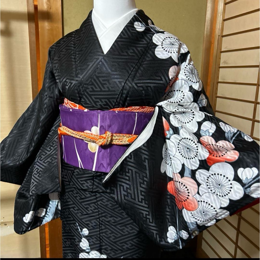 洗える訪問着フルセット4点 美品着物+正絹帯+帯締め+帯揚げの 洗える訪問着フルセット4点 美品着物+正絹帯+帯締め+帯揚げの