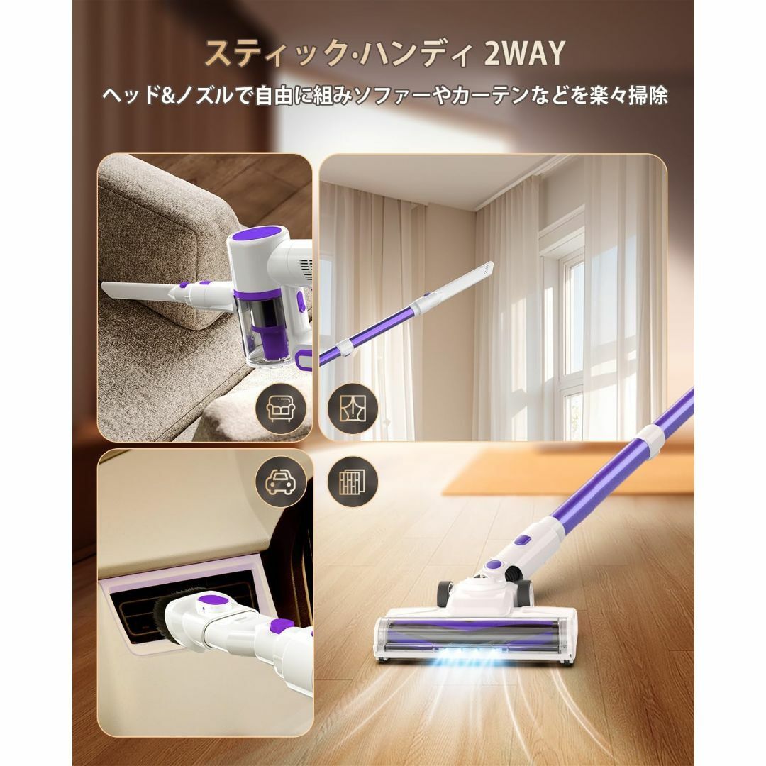掃除機 コードレス【2025革新モデル・55000pa強力吸引・60分連続 掃除機 コードレス【2025革新モデル・55000pa強力吸引・60分連続
