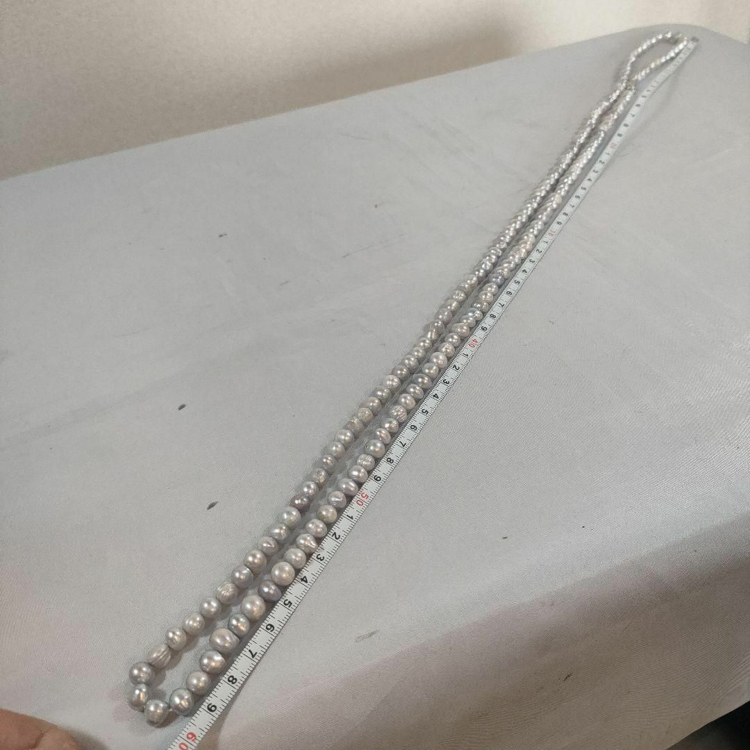 ひ851 超美品 本真珠 バロックパール シルバー ロングネックレス ひ851 超美品 本真珠 バロックパール シルバー ロングネックレス