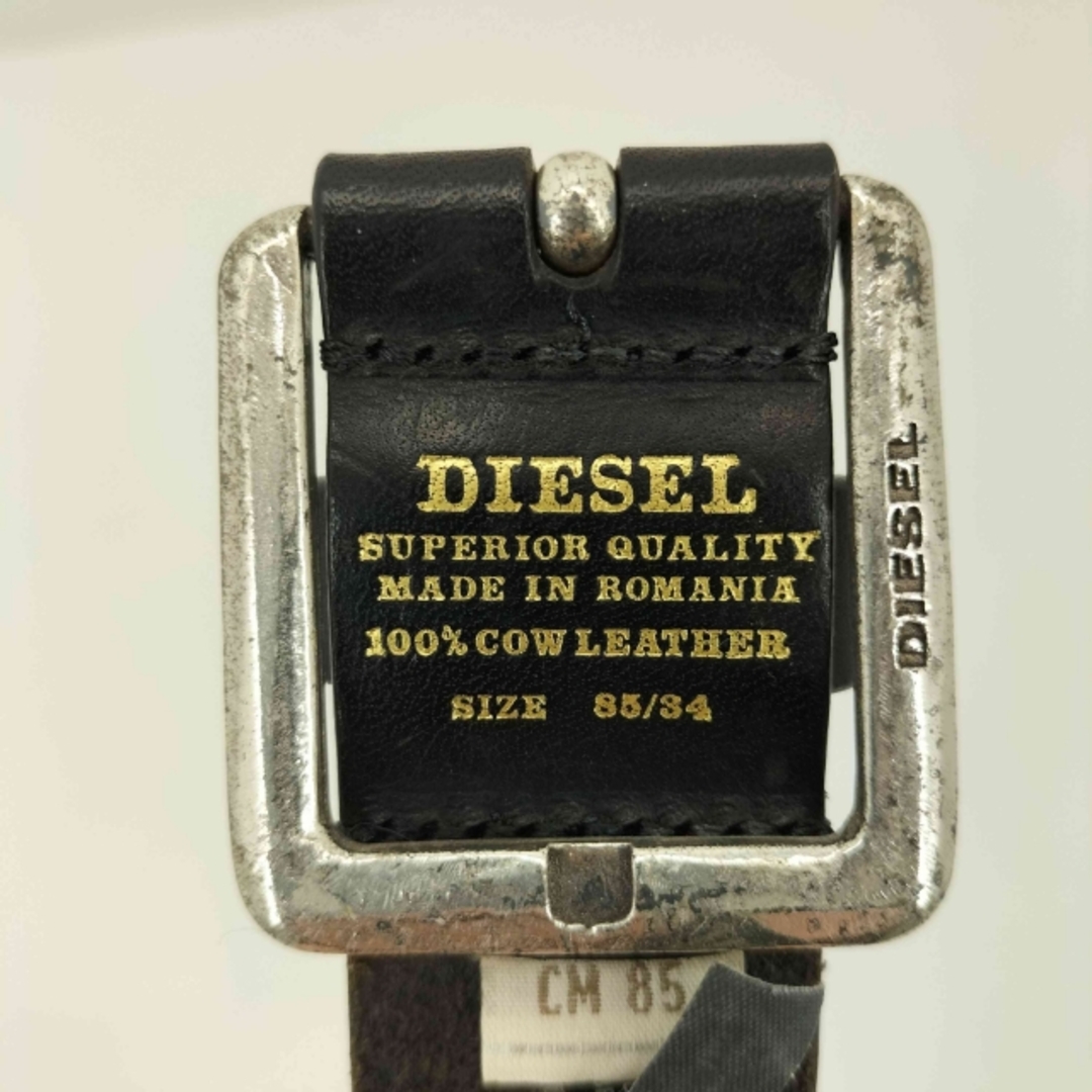 DIESEL - DIESEL(ディーゼル) ロゴシルバー レザー ベルト DIESEL - DIESEL(ディーゼル) ロゴシルバー レザー ベルト