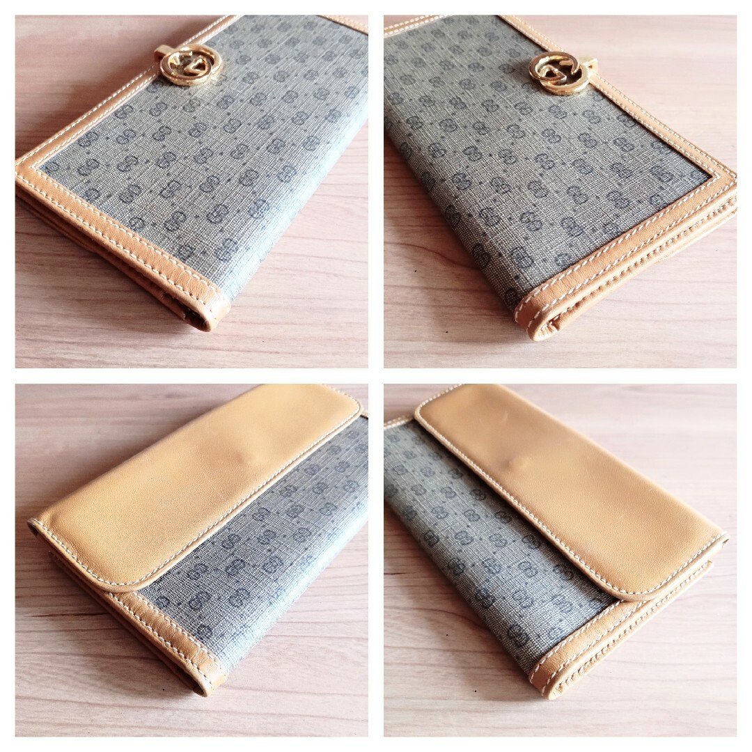 GUCCI - 美品 オールドグッチ ヴィンテージ GG 柄 レザー 長財布 GUCCI - 美品 オールドグッチ ヴィンテージ GG 柄 レザー 長財布
