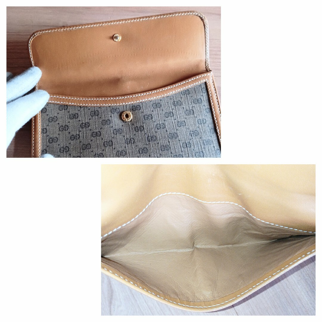 GUCCI - 美品 オールドグッチ ヴィンテージ GG 柄 レザー 長財布 GUCCI - 美品 オールドグッチ ヴィンテージ GG 柄 レザー 長財布