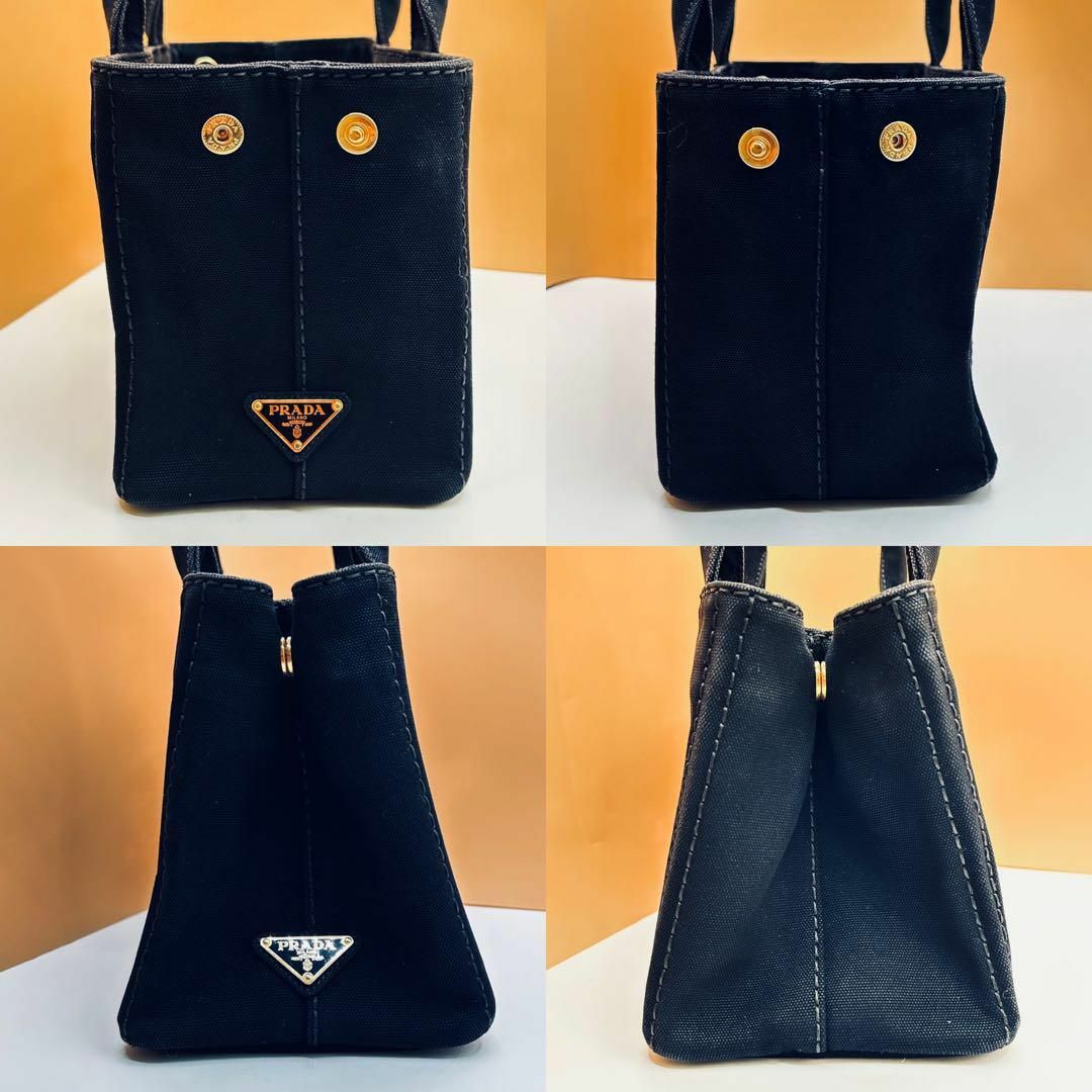 PRADA - 【美品】プラダ カナパ トートバッグ ハンドバッグ 黒 PRADA - 【美品】プラダ カナパ トートバッグ ハンドバッグ 黒