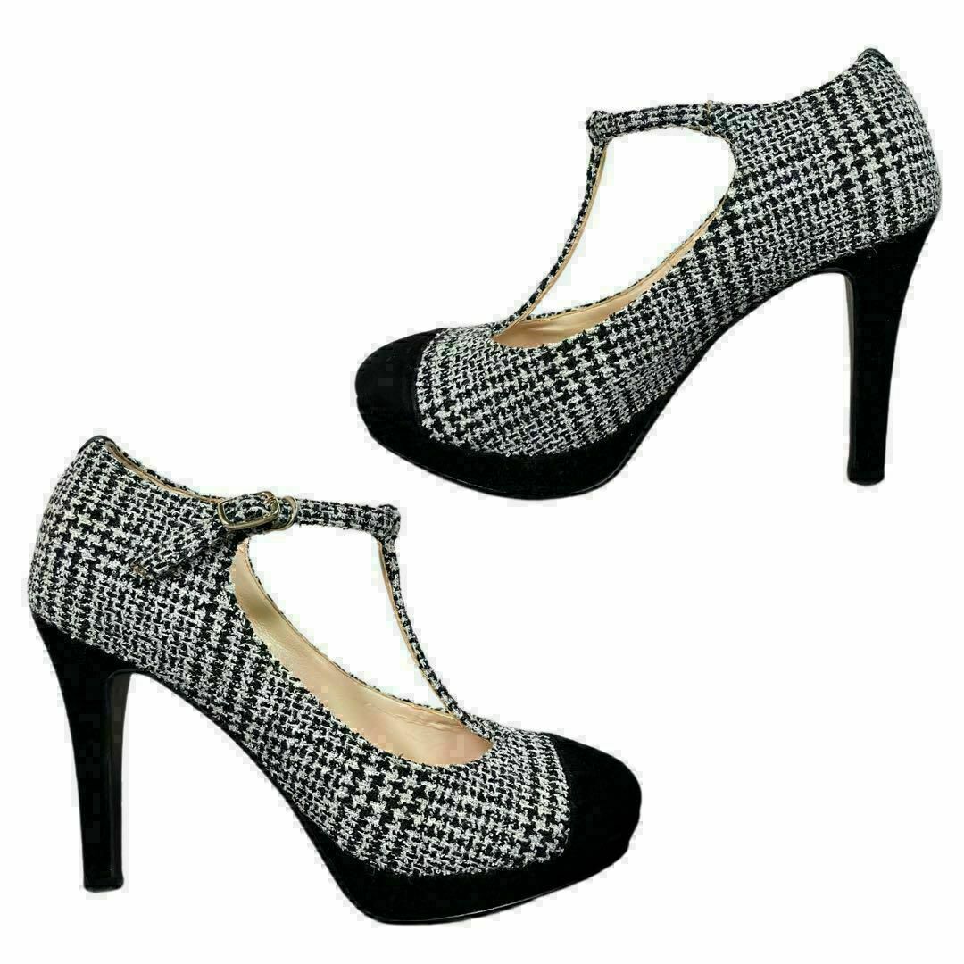 美品】DIANA ダイアナ 22.5 ツイード 千鳥柄 ハイヒール 美品】DIANA ダイアナ 22.5 ツイード 千鳥柄 ハイヒール