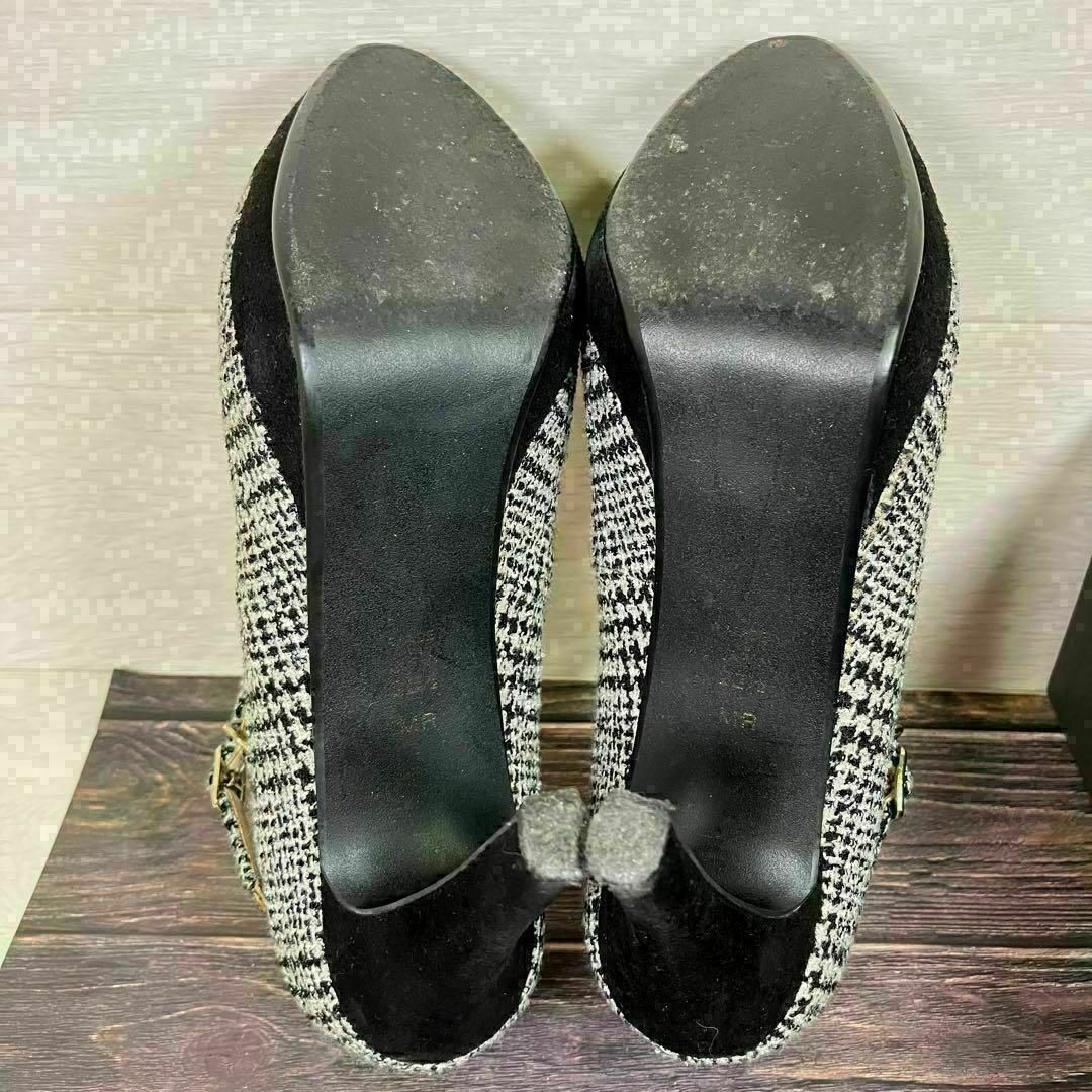 美品】DIANA ダイアナ 22.5 ツイード 千鳥柄 ハイヒール 美品】DIANA ダイアナ 22.5 ツイード 千鳥柄 ハイヒール