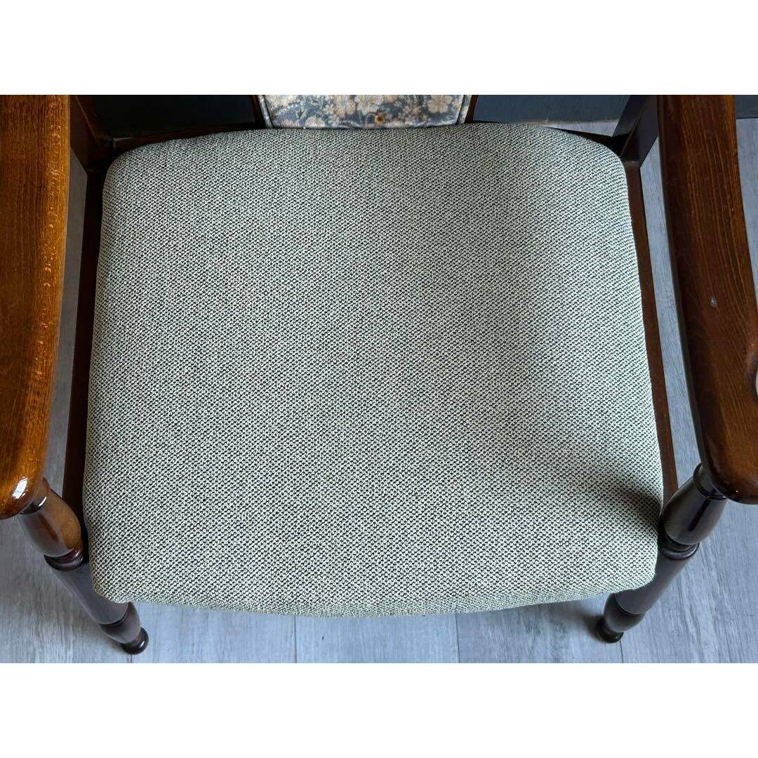 ① リメイク品 尾州生地 ホワイト座面 カリモク コロニアル ① リメイク品 尾州生地 ホワイト座面 カリモク コロニアル