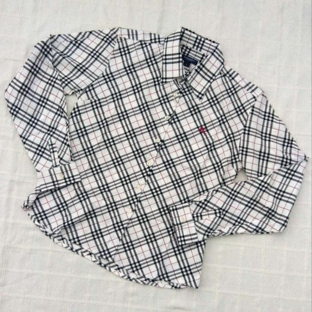 BURBERRY - L BURBERRY LONDON 白ベースノバチェックの長袖 BURBERRY - L BURBERRY LONDON 白ベースノバチェックの長袖