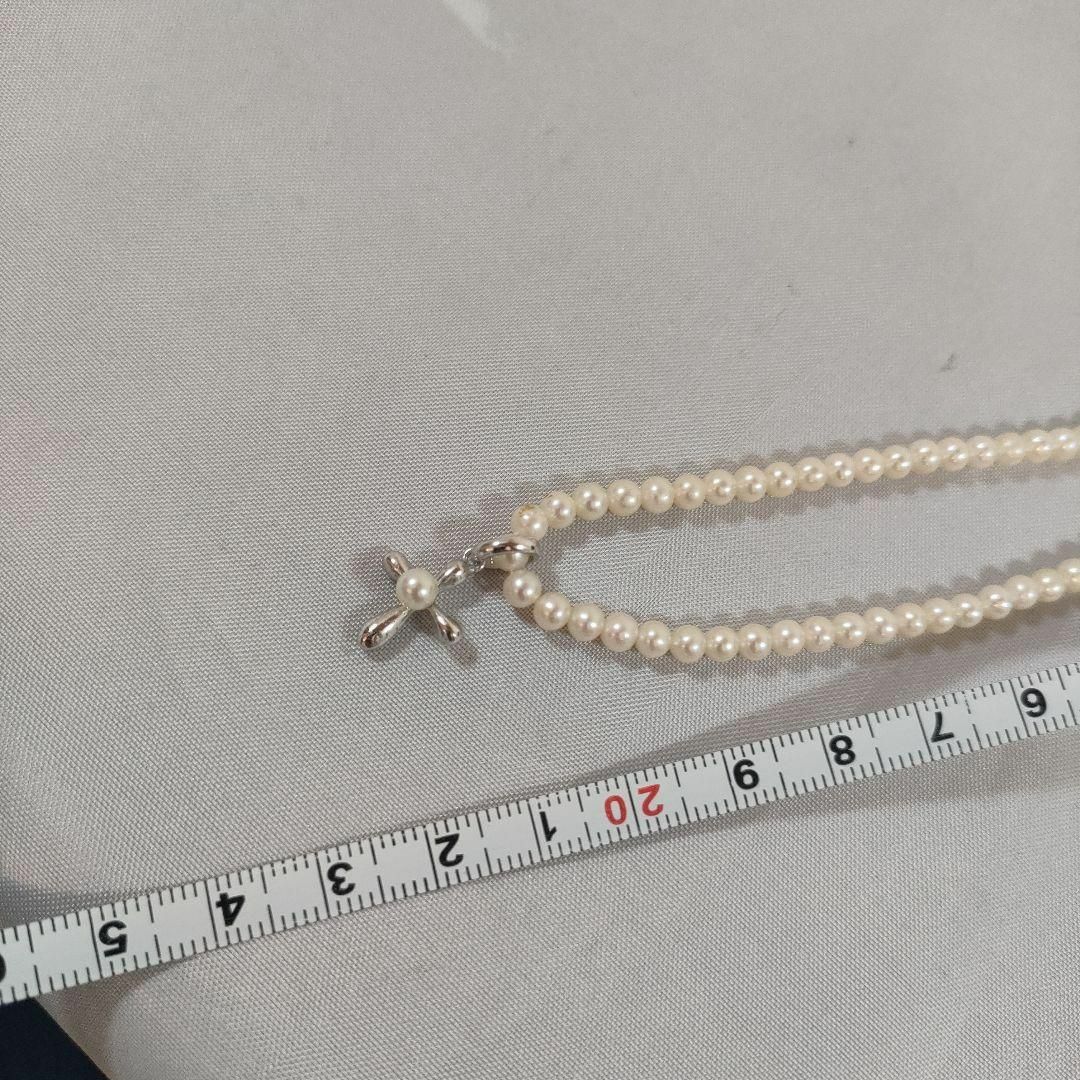 超人気の雑貨店 タサキ 超美品 ひ860 アコヤ真珠 ネックレス クロスモチーフ パール アクセサリー