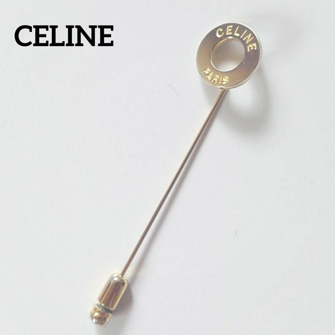 CELINE - 極美品 セリーヌ ピンブローチ サークル リング ロゴ CELINE - 極美品 セリーヌ ピンブローチ サークル リング ロゴ