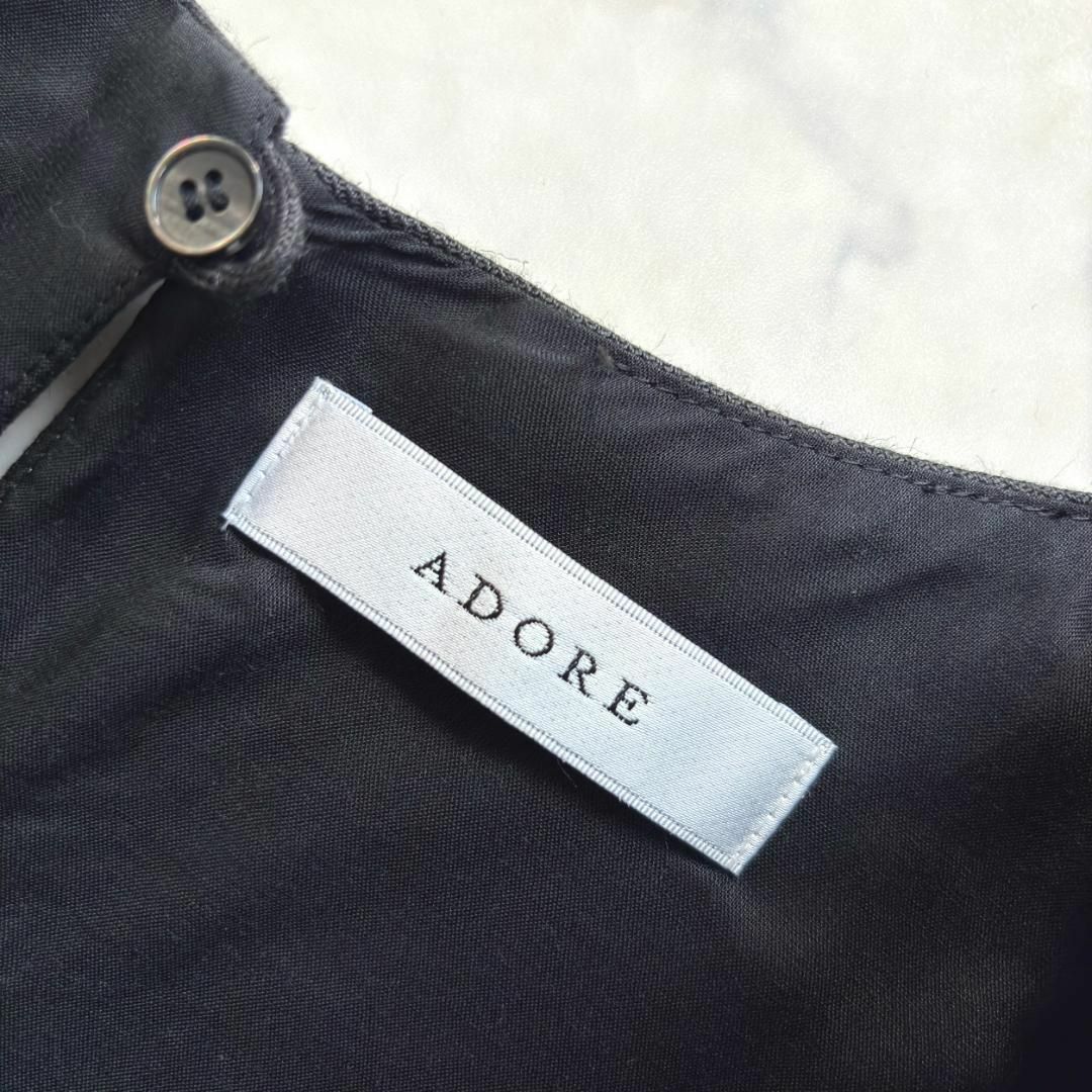 ADORE - 美品♪アドーア 半袖ブラウス リネン 背中開き 黒