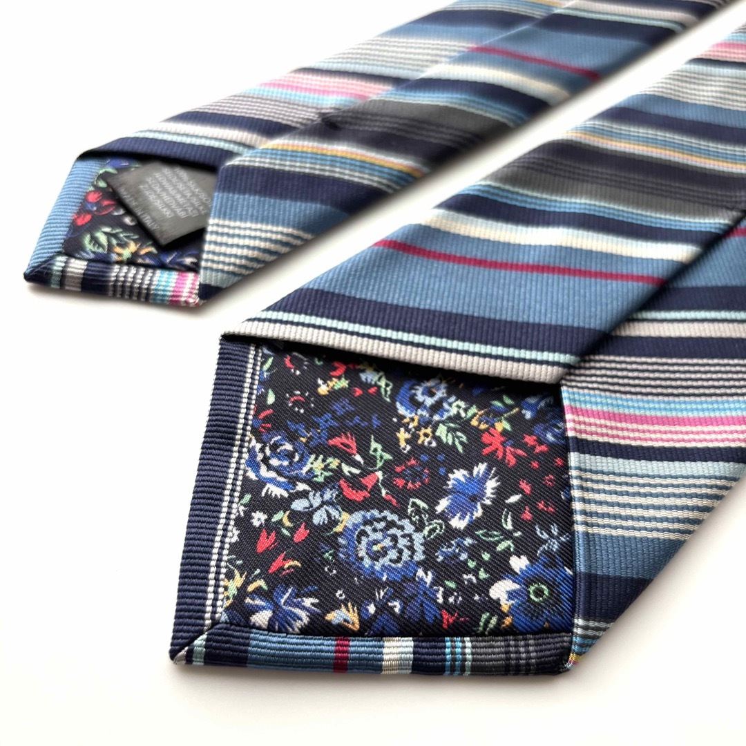 Paul Smith - ꧁極美品꧂ ポールスミス ネクタイ ストライプ 花 Paul Smith - ꧁極美品꧂ ポールスミス ネクタイ ストライプ 花