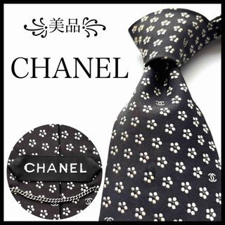 CHANEL - ꧁美品꧂ シャネル ネクタイ ココマーク ロゴ 花柄 CHANEL - ꧁美品꧂ シャネル ネクタイ ココマーク ロゴ 花柄