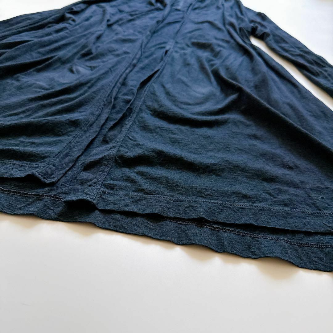 45R - 45R シャンクリーン天竺のロングカシュクール R刺繍 藍染 45R - 45R シャンクリーン天竺のロングカシュクール R刺繍 藍染