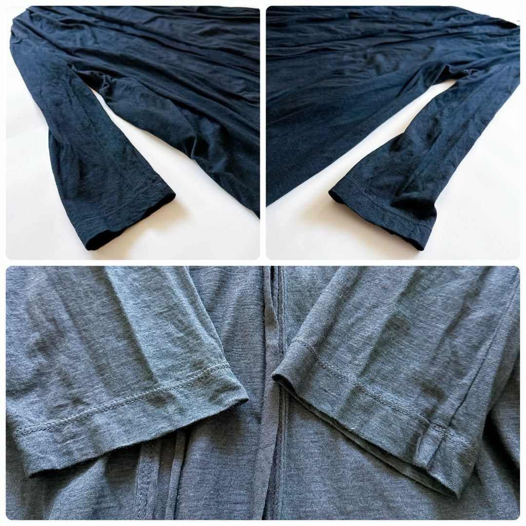 45R - 45R シャンクリーン天竺のロングカシュクール R刺繍 藍染 45R - 45R シャンクリーン天竺のロングカシュクール R刺繍 藍染