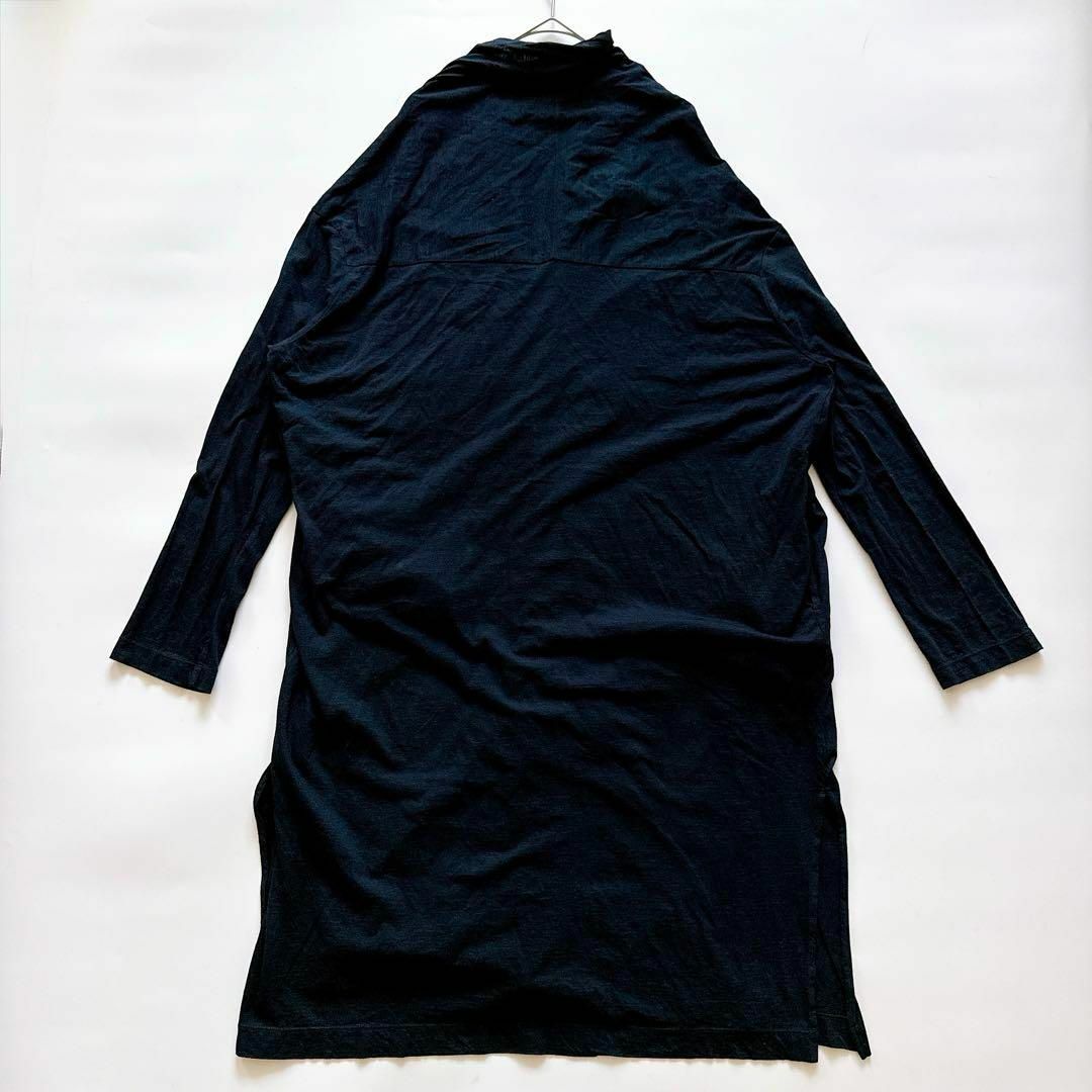 45R - 45R シャンクリーン天竺のロングカシュクール R刺繍 藍染 45R - 45R シャンクリーン天竺のロングカシュクール R刺繍 藍染