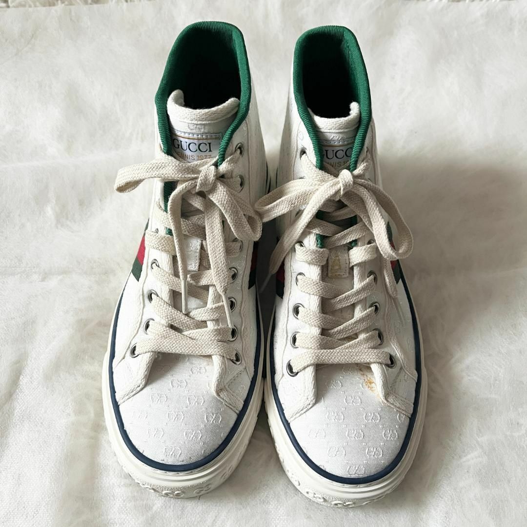 GUCCI - 35☆グッチ Tennis 1977 ハイカットスニーカー GG GUCCI - 35☆グッチ Tennis 1977 ハイカットスニーカー GG