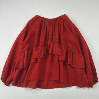 nest Robe - nest Robe リネン近江晒しラッフル袖2wayブラウスの nest Robe - nest Robe リネン近江晒しラッフル袖2wayブラウスの