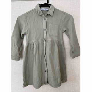 ザラ(ZARA)のZARA オリーブグリーン ワンピース 3-4歳(ワンピース)