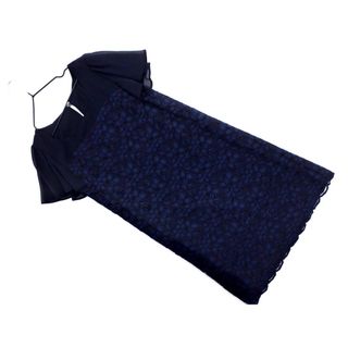 LOUNIE ルーニィ 切替 レース ワンピース size36/紺 ■◆ レディース