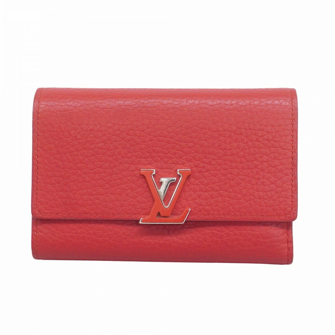 LOUIS VUITTON - ★最終価格【5dd5376】ルイヴィトン 三つ折り財布 トリヨン ポルトフォイユカプシーヌ コンパクト M62158 ルージュ【中古】レディース