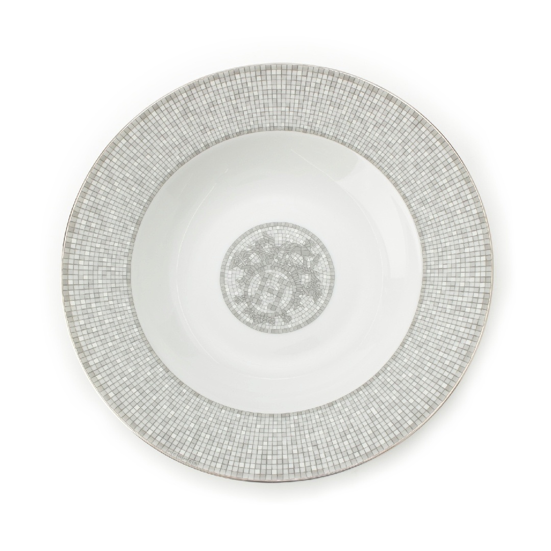 HERMES - エルメス モザイク24 スーププレート 食器 皿 ホワイト HERMES - エルメス モザイク24 スーププレート 食器 皿 ホワイト