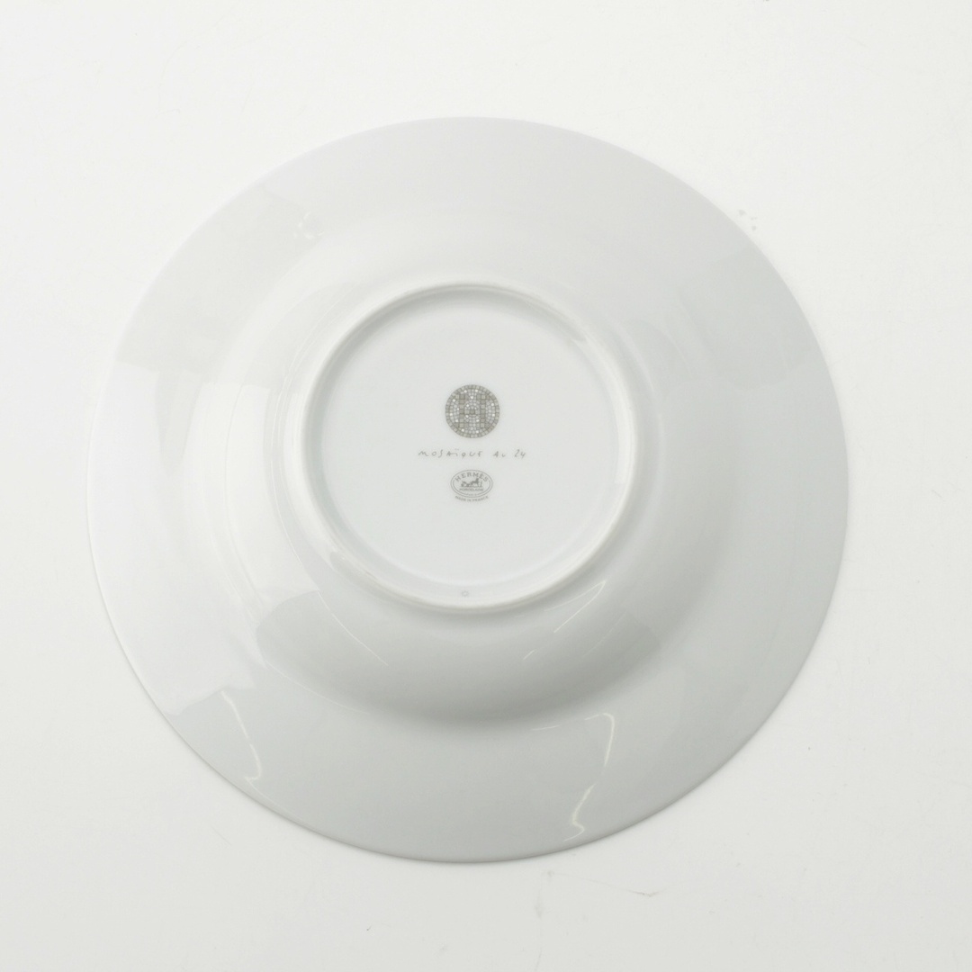 HERMES - エルメス モザイク24 スーププレート 食器 皿 ホワイト HERMES - エルメス モザイク24 スーププレート 食器 皿 ホワイト