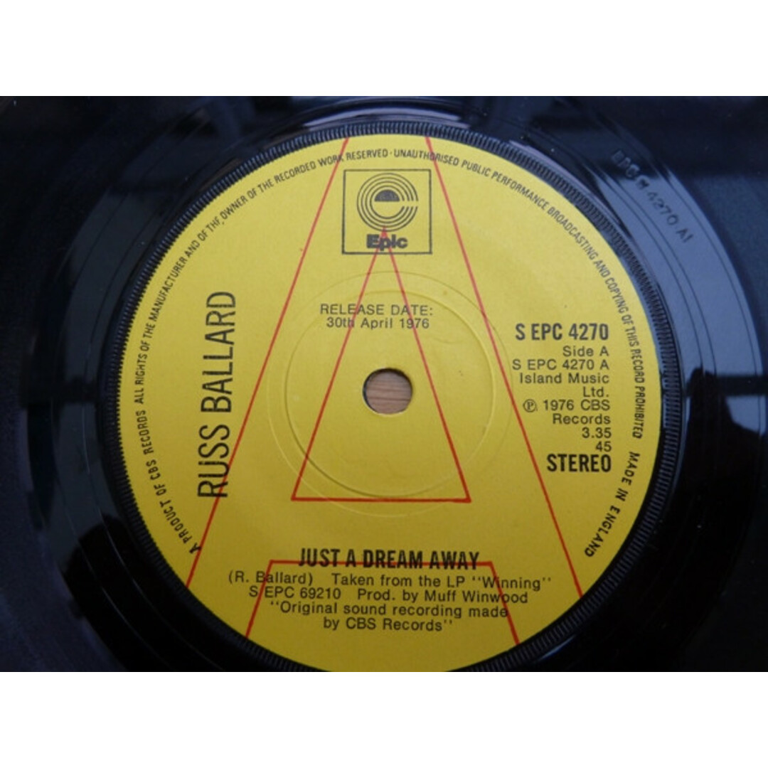 英7" Russ Ballard Just A Dream Away SPEC4270PROMO Epic プロモ /00080 エンタメ/ホビーのエンタメ その他(その他)の商品写真