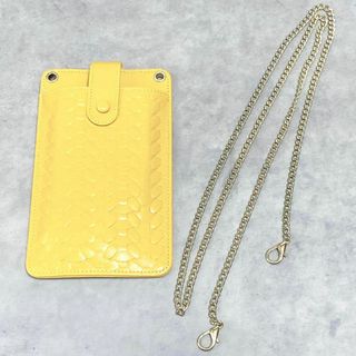 スマホポシェット ショルダー チェーン ポシェット サコッシュ ハートチャーム(ショルダーバッグ)