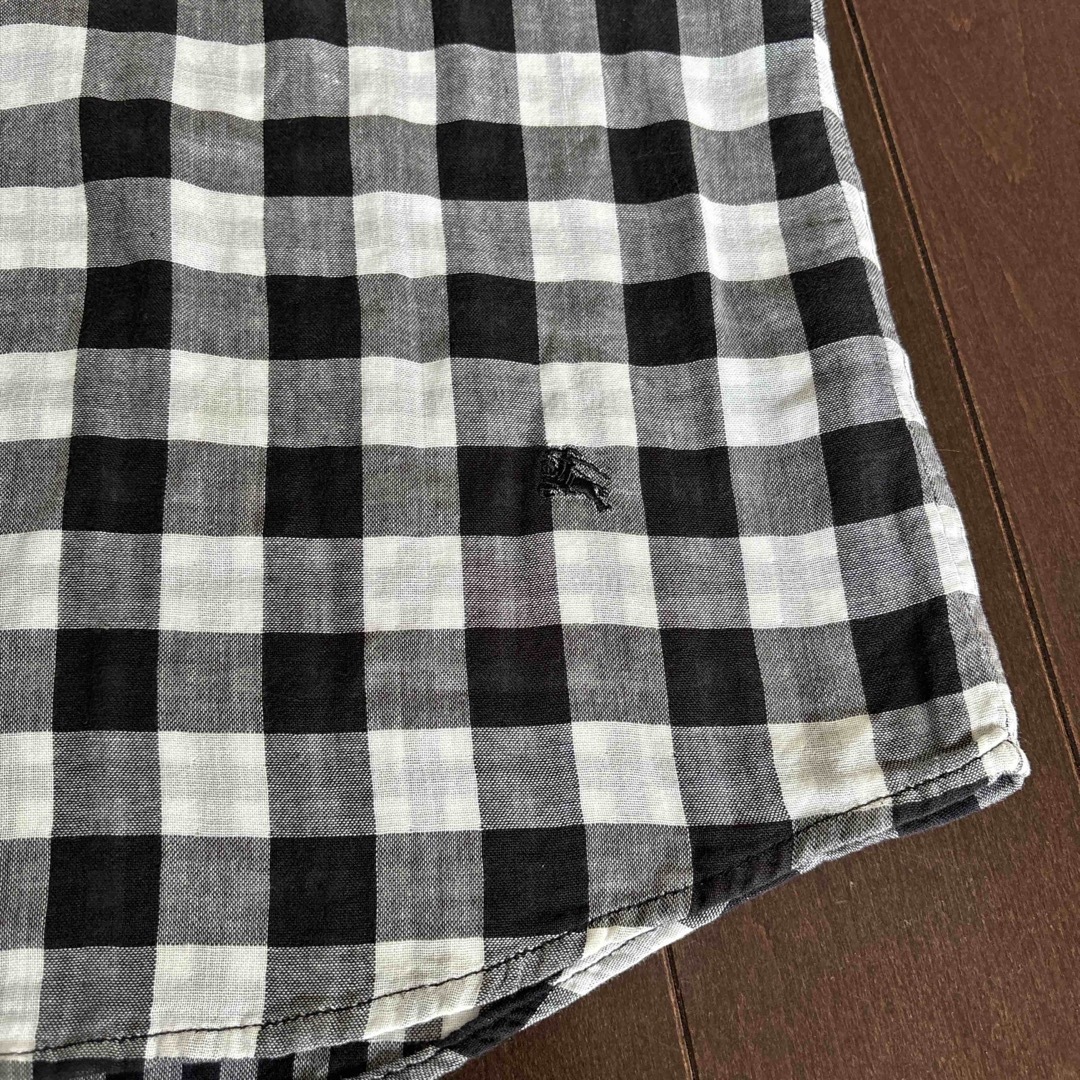 BURBERRY BLACK LABEL(バーバリーブラックレーベル)のバーバリーブラックレーベル黒白チェックシャツサイズＬ メンズのトップス(シャツ)の商品写真