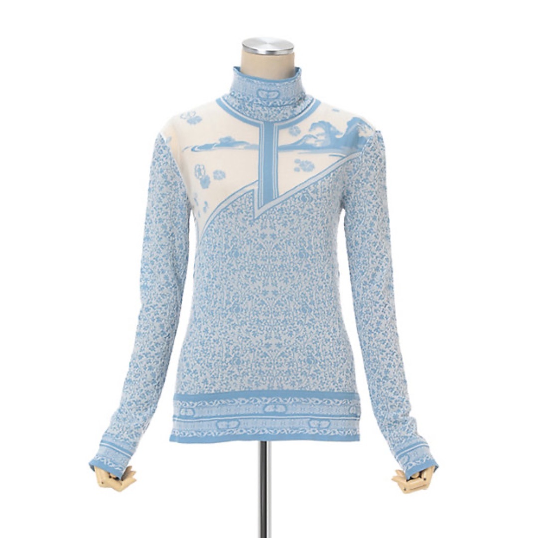 カットソー(長袖+七分) mame - mame Landscape Graphic High Neck Top