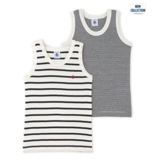 プチバトー(PETIT BATEAU)の4ans【新品・タグ付き】マリニエール＆ミラレタンクトップ２枚組(下着)