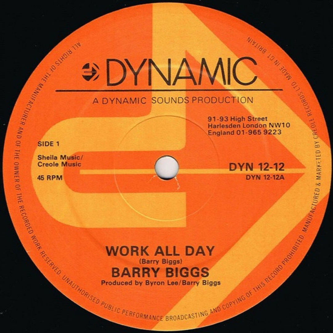 英12" Barry Biggs Work All Day DYN1212 Dynamic Sounds /00250 エンタメ/ホビーのエンタメ その他(その他)の商品写真
