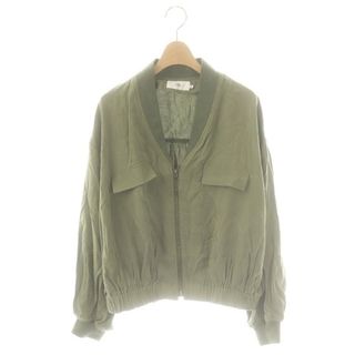 アズールバイマウジー(AZUL by moussy)のアズールバイマウジー カラーレスジップブルゾン ジャケット M カーキ /SS(ブルゾン)
