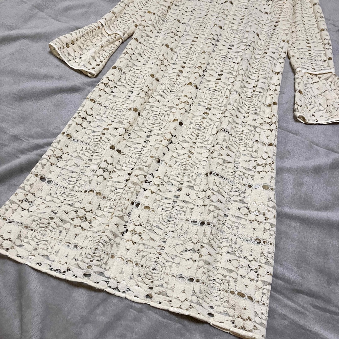 Ameri VINTAGE - Ameri 2WAY GEOMETRIC LACE LONG TOP