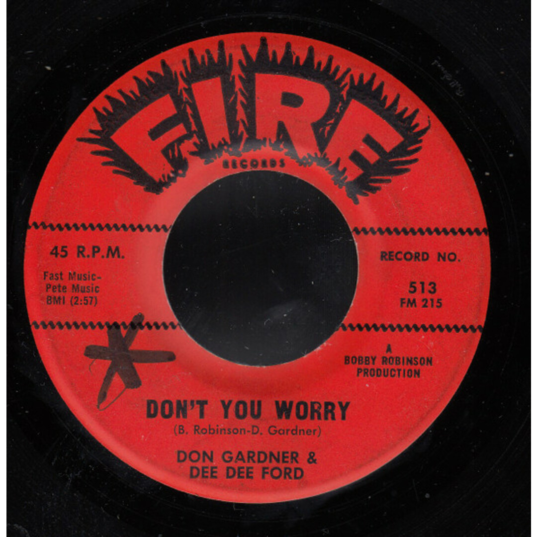 米7" Don Gardner & Dee Dee Ford Dont You Worry / Im Coming Home To Stay 513 Fire Records (2) /00080 エンタメ/ホビーのエンタメ その他(その他)の商品写真