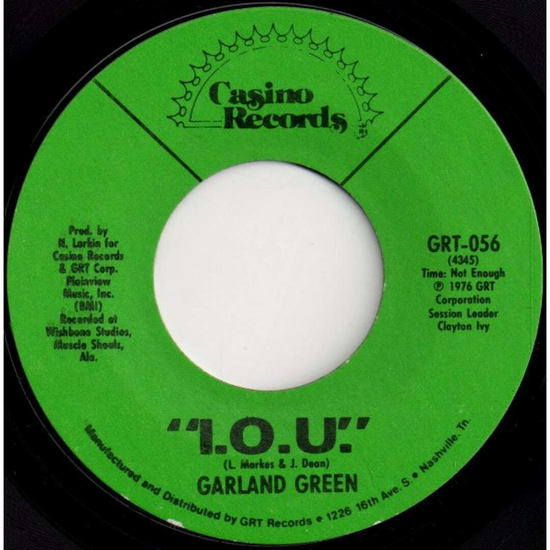 米7" Garland Green I.O.U. GRT056 Casino Records (2) /00080 エンタメ/ホビーのエンタメ その他(その他)の商品写真