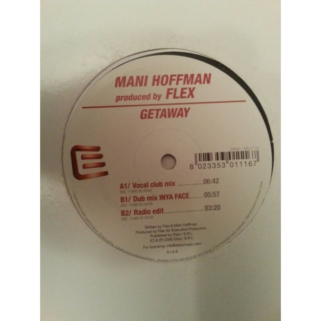 仏12” Mani Hoffman Getaway ER040 Executive Records /00250 エンタメ/ホビーのエンタメ その他(その他)の商品写真