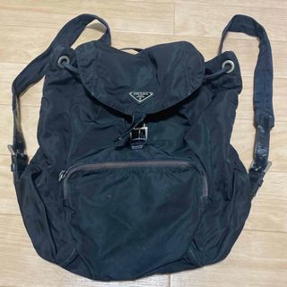 PRADA - 美品 PRADA プラダ テスート 三角ロゴプレート ブラック PRADA - 美品 PRADA プラダ テスート 三角ロゴプレート ブラック