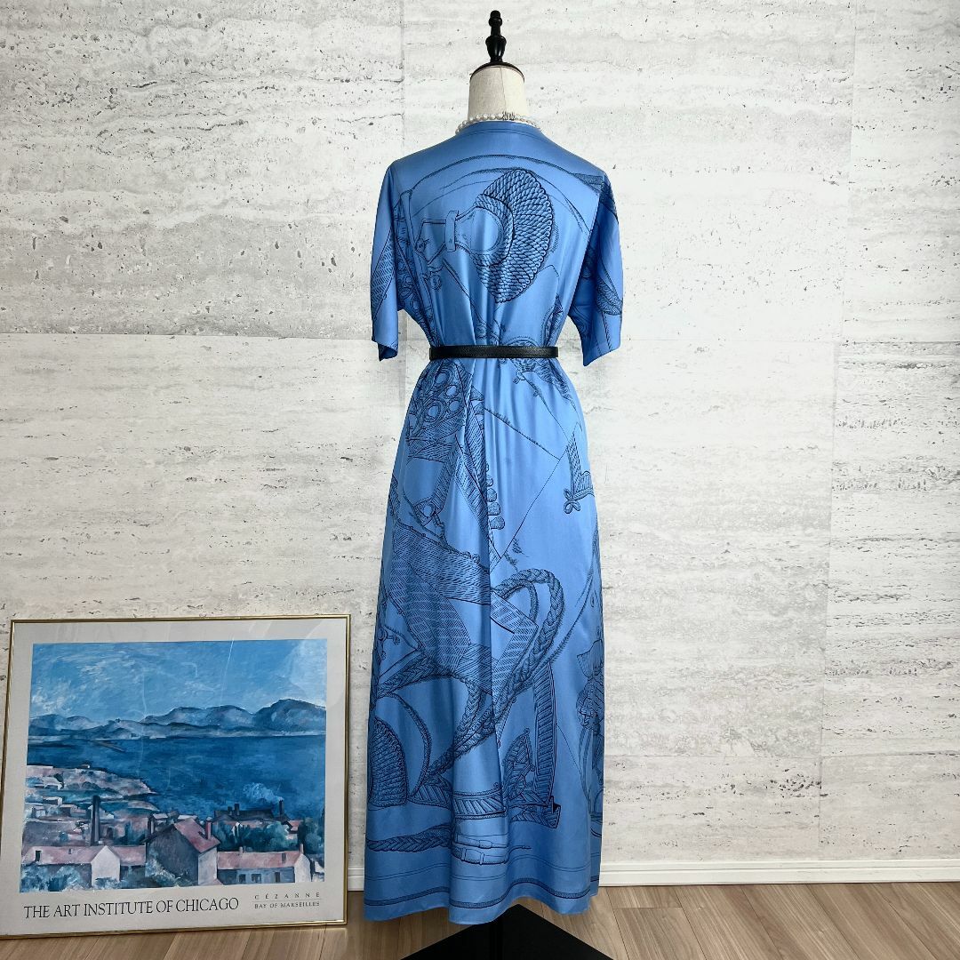 美品☆HERMES☆レア品☆カフタン☆最高級シルク☆ロングワンピース