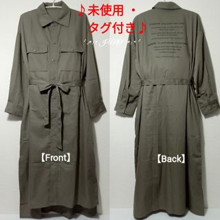 グローバルワーク(GLOBAL WORK)のKAHバックロゴシャツOP♡GLOBAL WORK グローバルワーク タグ付き(ロングワンピース/マキシワンピース)